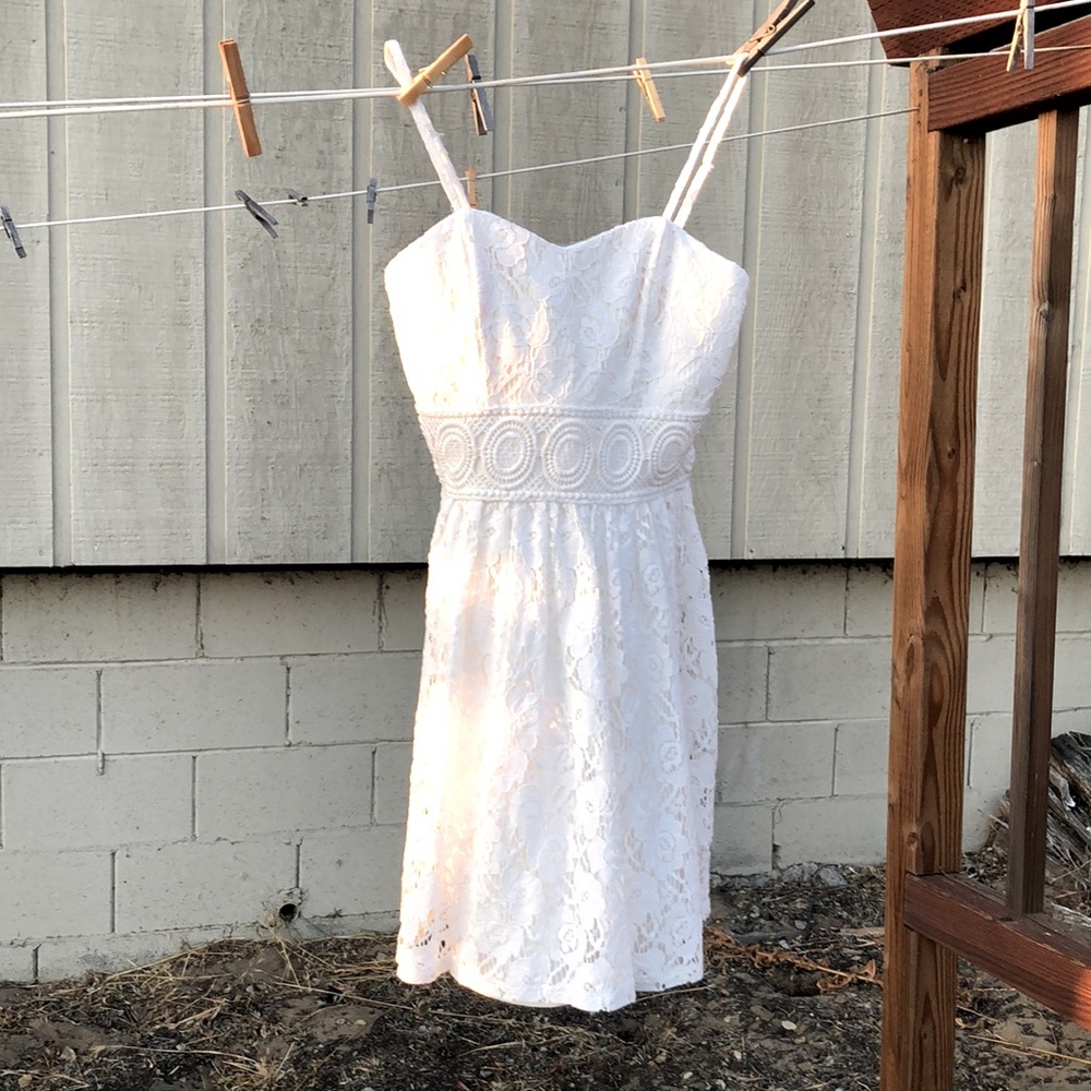 IZ BYER Ivory Lace cotton Junior Dress size 1